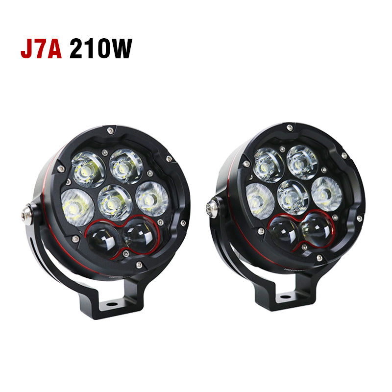 Super Bright Motorcycle LED Spotlight IPX8 Waterproof White/Yellow Dual Color with High/Low Beam & Strobe for Off-Road R1250GS