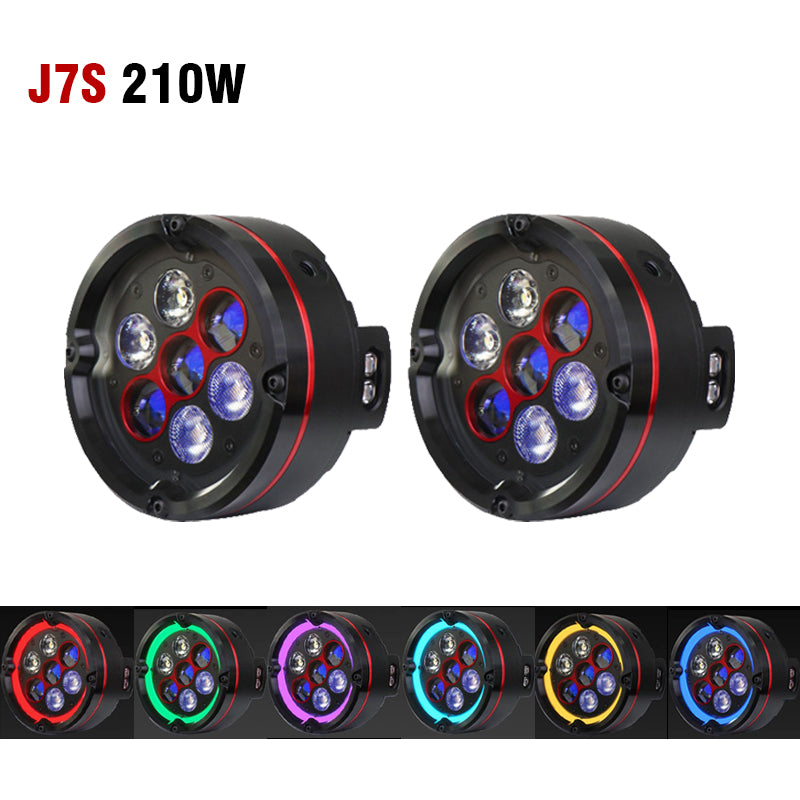 Super Bright Front Motorcycle LED Spotlight IPX8 Waterproof White/Yellow Dual Color High/Low Beam Strobe Off-Road R1250GS 7 Lens