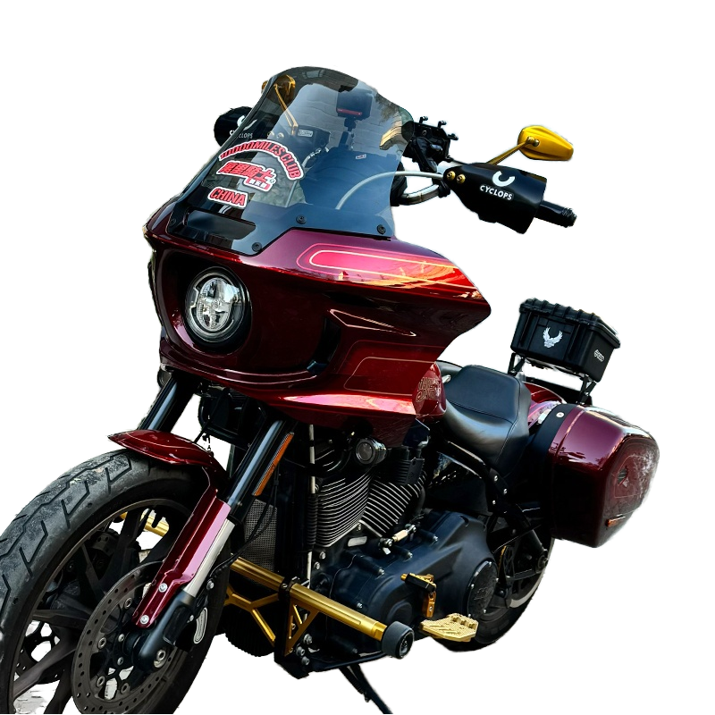 HD Softail Motorcycle ST Style High-strength Composite Fiber Front Fairing Kit With 6 and 10 Inch Smoke Windshield