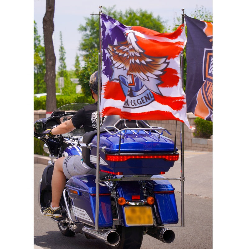 HD Touring Electra Glide Wind-Resistant Flag Mounting Kit New Flagpole for Road Glide Custom Motorcycles Double Side Flagpoles