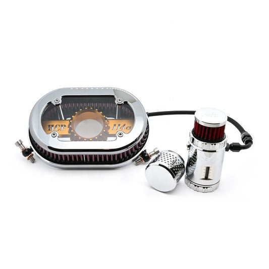 New HD Touring Softail PB Style Motorcycle Air Intakes See-Through Air Cleaner Catch Can Model Oil Filter Air-Oil Separator