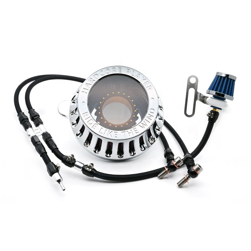 New HD Touring Softail Air Intakes XL Sportster Dyna See-Through Circular Cleaner Vent Model Oil Filter Motorcycle