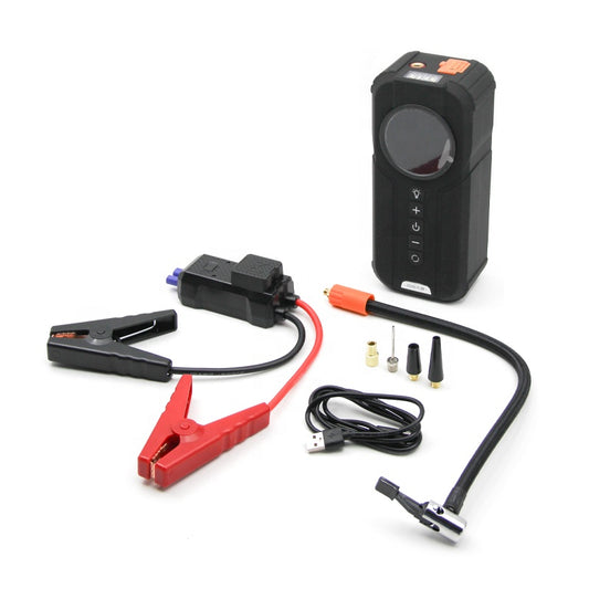 Emergency Jump Starter for Motorcycle/Car Battery Charger with Air Filling Pump Quick Start Power Supply Accessory