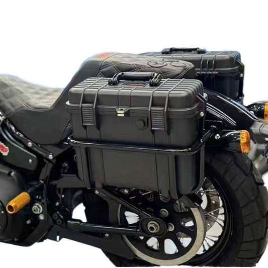 Black Hard Side SaddleBag for HD FL/FX Softail Motorcycles Waterproof DS Club Style Tail Backpack Made of Nylon