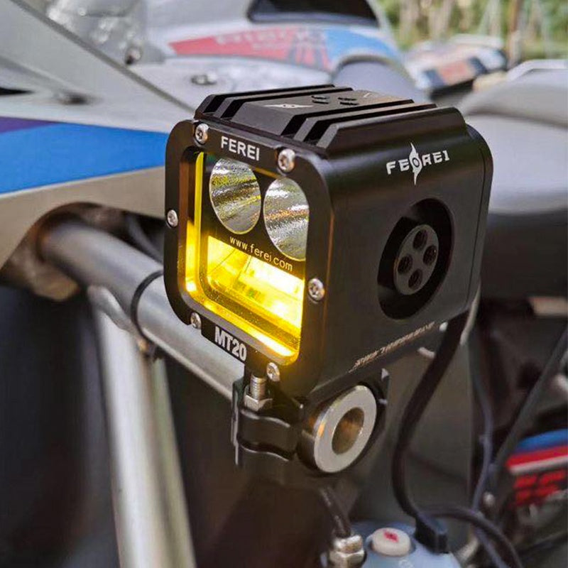 MT20 1.25 Inch LED Spotlight Motorcycles 12V Engine Guard Cool Warm White Auxiliary Driving Lights Yellow 6000K Color