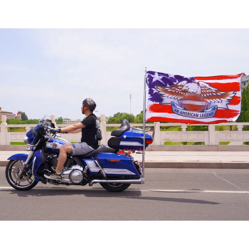 HD Touring Electra Glide Wind-Resistant Flag Mounting Kit New Flagpole for Road Glide Custom Motorcycles Double Side Flagpoles