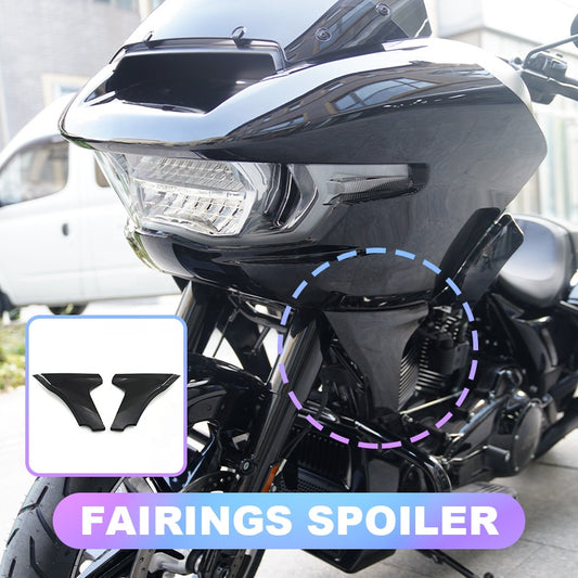 Black Side ABS Fairings Spoiler Protector Covers for HD 2024 117 Road Glide With Support Mount Motorcycle Frame & Body Parts