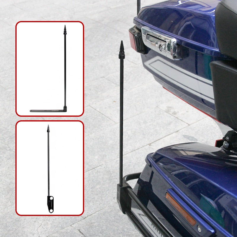 HD Touring Motorcycle Saddlebag Bottom and Guard Rails Quick Disassembly Flagpole Aluminium and Steel Material
