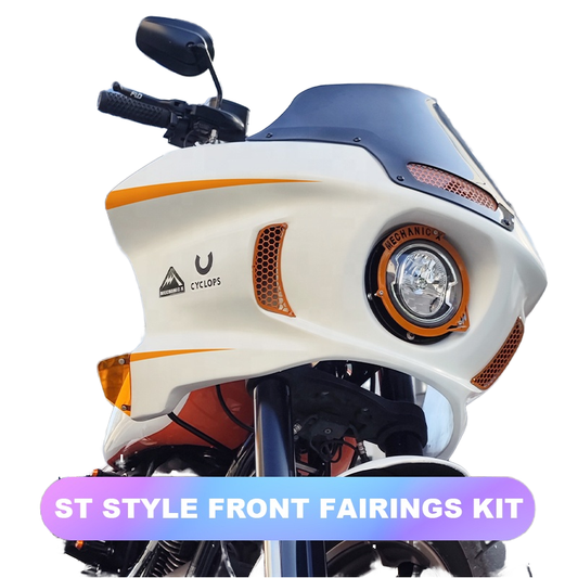 HD Softail Motorcycle ST Style High-strength Composite Fiber Front Fairing Kit With 6 and 10 Inch Smoke Windshield