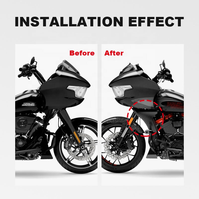 Black Side ABS Fairings Spoiler Protector Covers for HD 2024 117 Road Glide With Support Mount Motorcycle Frame & Body Parts