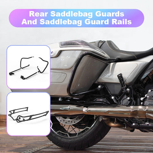 2023 Road Glide CVO and Street Glide CVO Motorcycle Rear Saddlebag Guards 2024 FLHX/FLTRX Bar Guard Rails Bumper Accessories