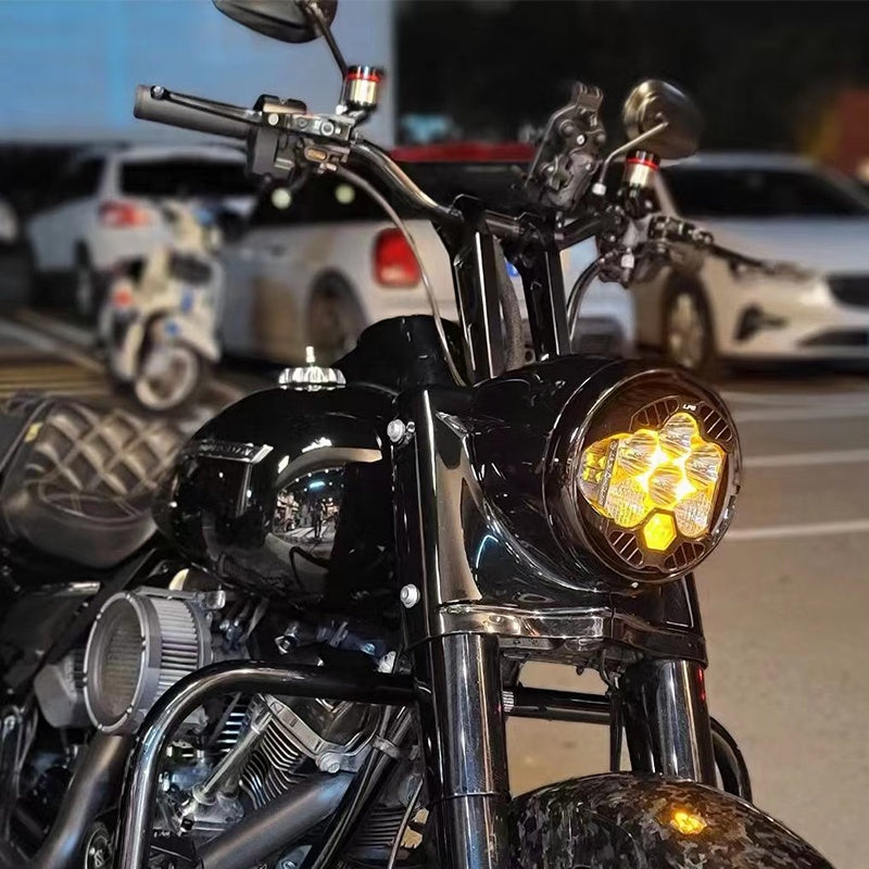 Baja LP6 Headlight Bracket and Soft Light Headlight Wiring Harness for Touring 14-UP Road King Mounting Bracket Headlamp Mount