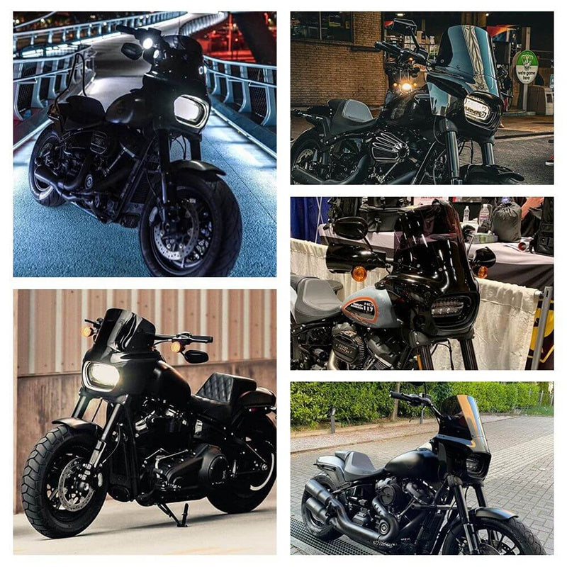 Club Style Front Headlight Fairing 15" 11" Windshield for HD Softail M8 Fat Bob 114 FXFB FXFBS Made of Durable ABS Plastic