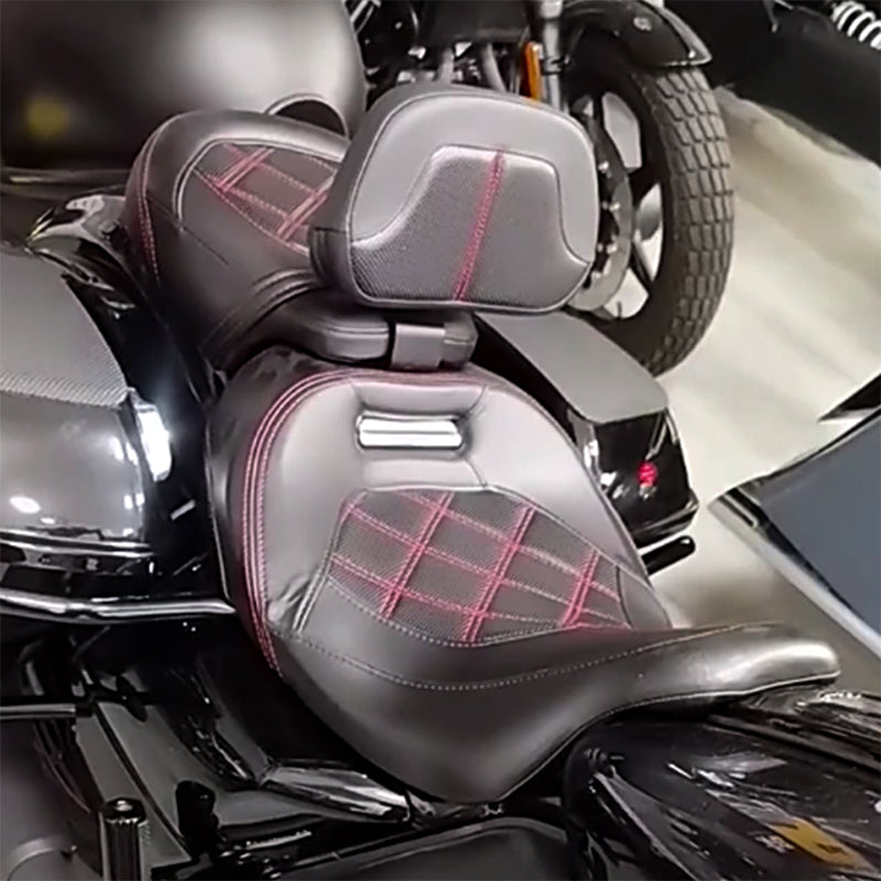 Adjustable Leather Plastic PU Seats for Driver Rider New Condition Backrest Fit for Touring Road King Ultra Glide Limited CVO