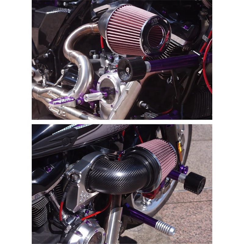 Mushroom Head Air Cleaner High Flow Performance Carbon Fiber Aluminum Washable Filter for 121CVO 117 Touring M8 Softail New