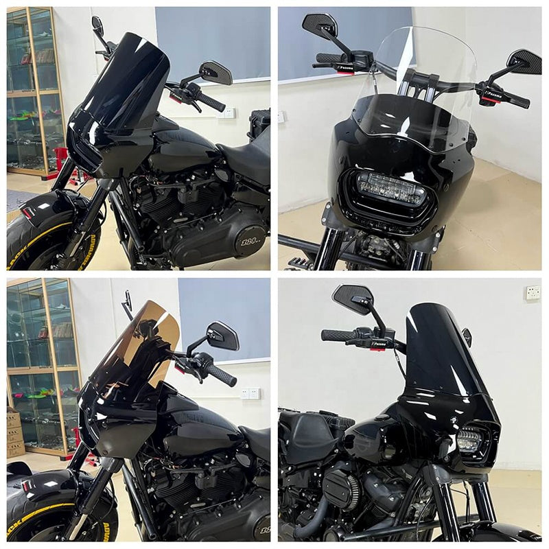 Club Style Front Headlight Fairing 15" 11" Windshield for HD Softail M8 Fat Bob 114 FXFB FXFBS Made of Durable ABS Plastic