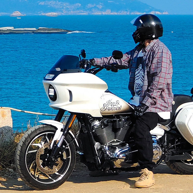HD Softail Motorcycle ST Style High-strength Composite Fiber Front Fairing Kit With 6 and 10 Inch Smoke Windshield