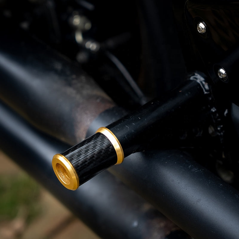 DS Style Carbon Fiber and 6061-T6 Aluminum Peg Crash Bar Replacement Slider for HD Softail/Dyna/XL ClubStyle Motorcycle Bumpers