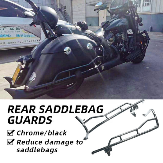 Gloss Black Rear Saddlebag Guards Rail Crash Bar Bumper Motorcycle Accessories Parts Aluminum Alloy Protective Rear Seat Bag