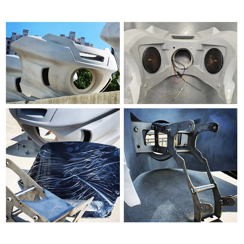 HD Softail Motorcycle ST Style High-strength Composite Fiber Front Fairing Kit With 6 and 10 Inch Smoke Windshield