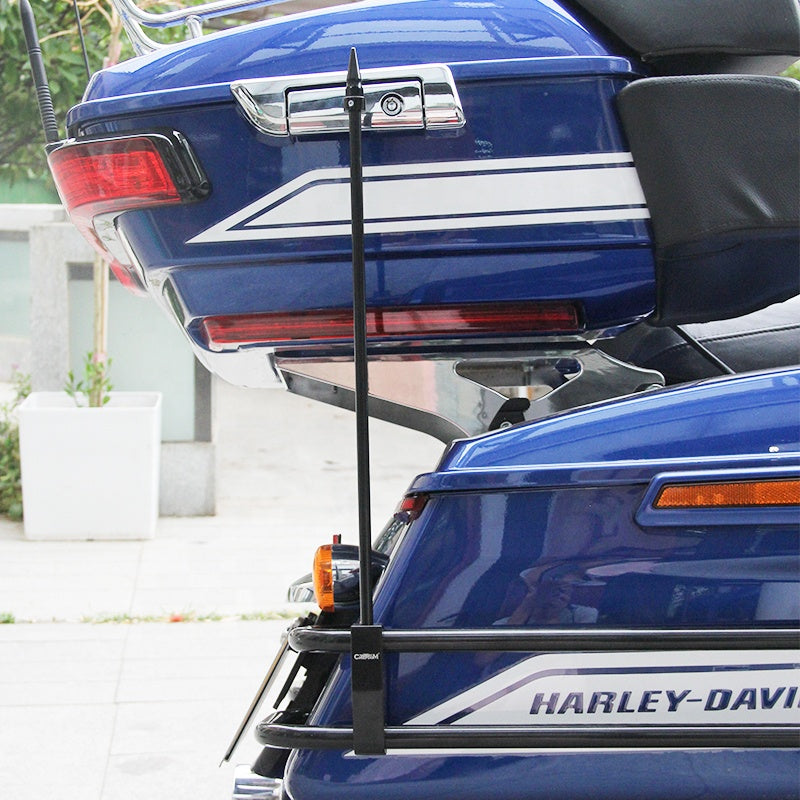 HD Touring Motorcycle Saddlebag Bottom and Guard Rails Quick Disassembly Flagpole Aluminium and Steel Material