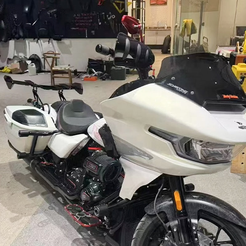 Detachable ABS Rear Spoiler Tail Wing Upper Splitter Bright Black for 2015-later Touring Road Glide Motorcycle Accessories