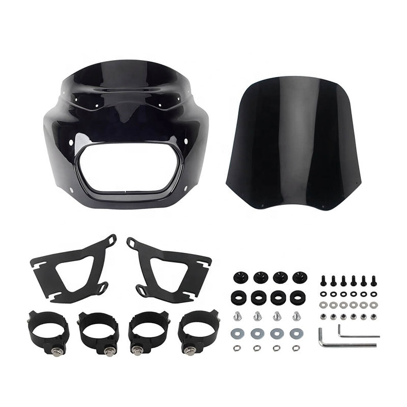 Club Style Front Headlight Fairing 15" 11" Windshield for HD Softail M8 Fat Bob 114 FXFB FXFBS Made of Durable ABS Plastic