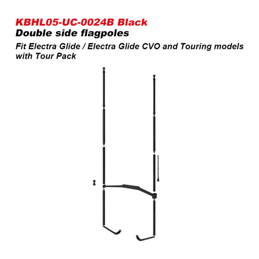 HD Touring Electra Glide Wind-Resistant Flag Mounting Kit New Flagpole for Road Glide Custom Motorcycles Double Side Flagpoles