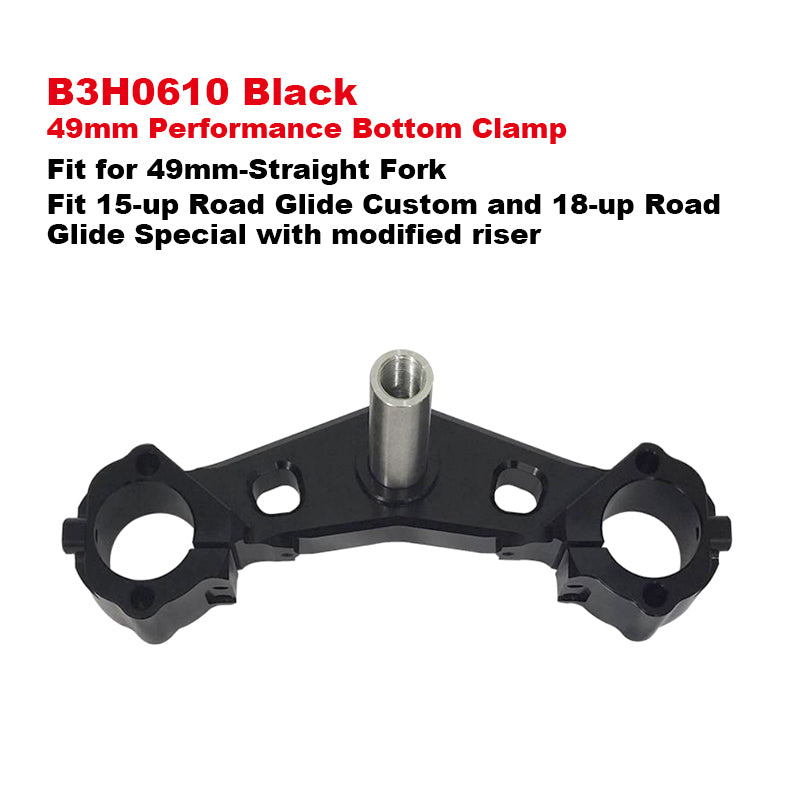 2015-Later HD Road Glide Motorcycle Carbon Fiber Tree Set 49mm Triple Clamp 2018-UP FLTRXS Top Tree Bottom Steel Clamp ODM