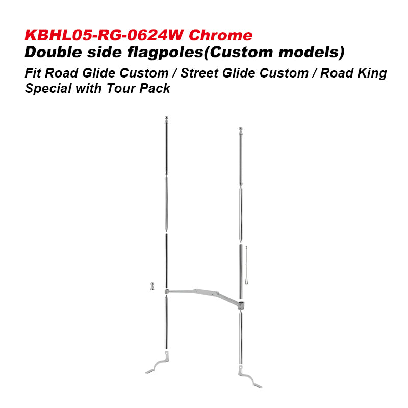 HD Touring Electra Glide Wind-Resistant Flag Mounting Kit New Flagpole for Road Glide Custom Motorcycles Double Side Flagpoles