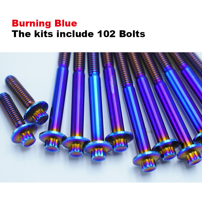 Motorcycle Titanium Alloy 102 Engine Bolts PB Style Screw Set for M8 Touring Softail 121 Road Glide CVO Accessory