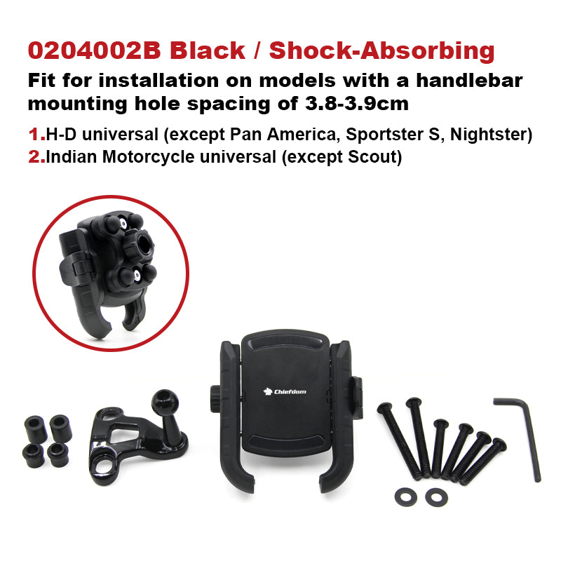 HD Touring Softail XL 883 and Indian Quick Lock 360 Rotation Phone Holder Motorcycle Handlebar Phone Mount Accessory