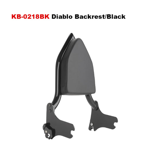 1.25inch Black Chrome Diablo Backrest Fit HD Touring Motorcycle 121CVO/117 Road Glide Street Glide Classic Passenger