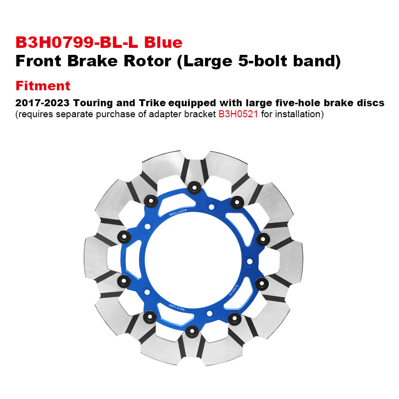 PB Style 5-Bolt Performance 13 Inch Front Brake Rotor for HD Touring and Softail Motorcycle Brake Systems